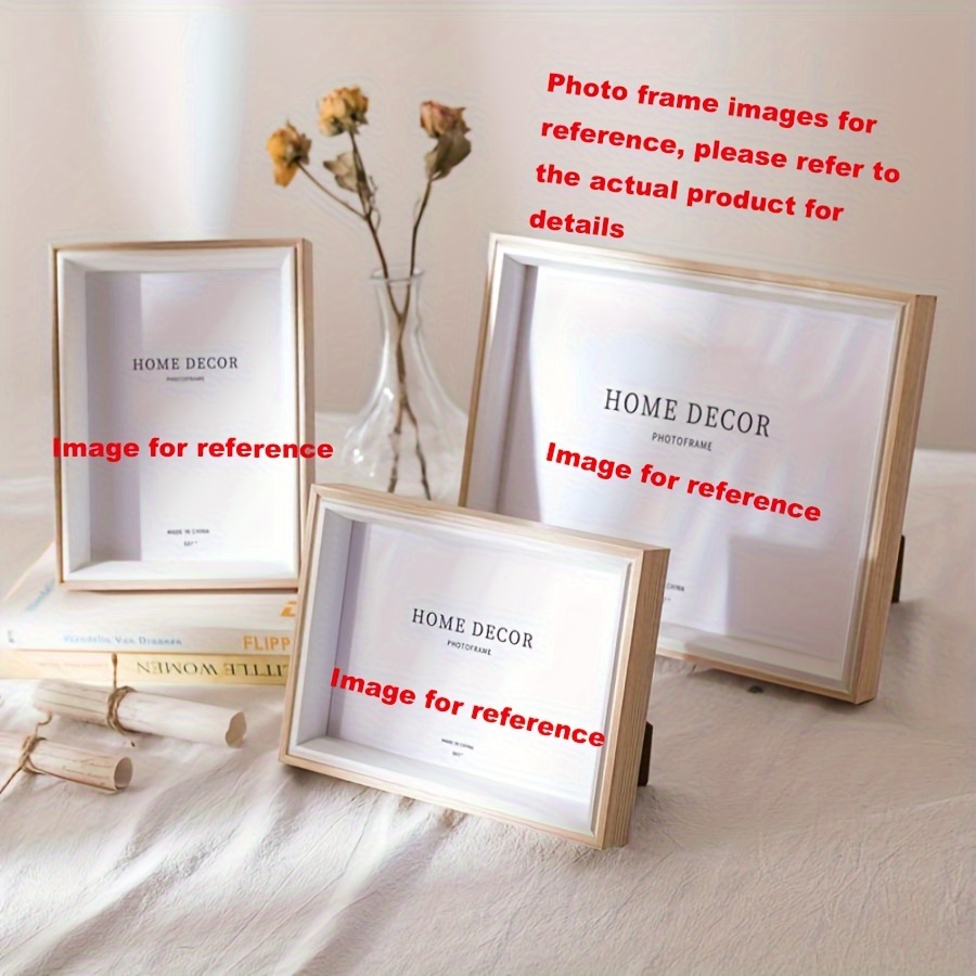 1pc Minimalist Wooden Photo Frame - Contemporary Desktop Display Stand For 5x7, 6x8, 8x10 Photos - Vertical Rectangular Design With Wood - Home Decor & Office Desk Organization, Office Decor