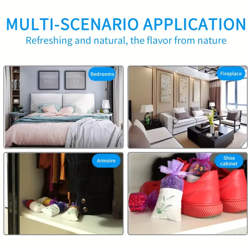 8pcs nano aroma stone sachets assorted scents rose jasmine lady tulip osmanthus sandalwood vanilla plant particles aromatic herbal fragrance capsules for bedroom bathroom aromatherapy details 3