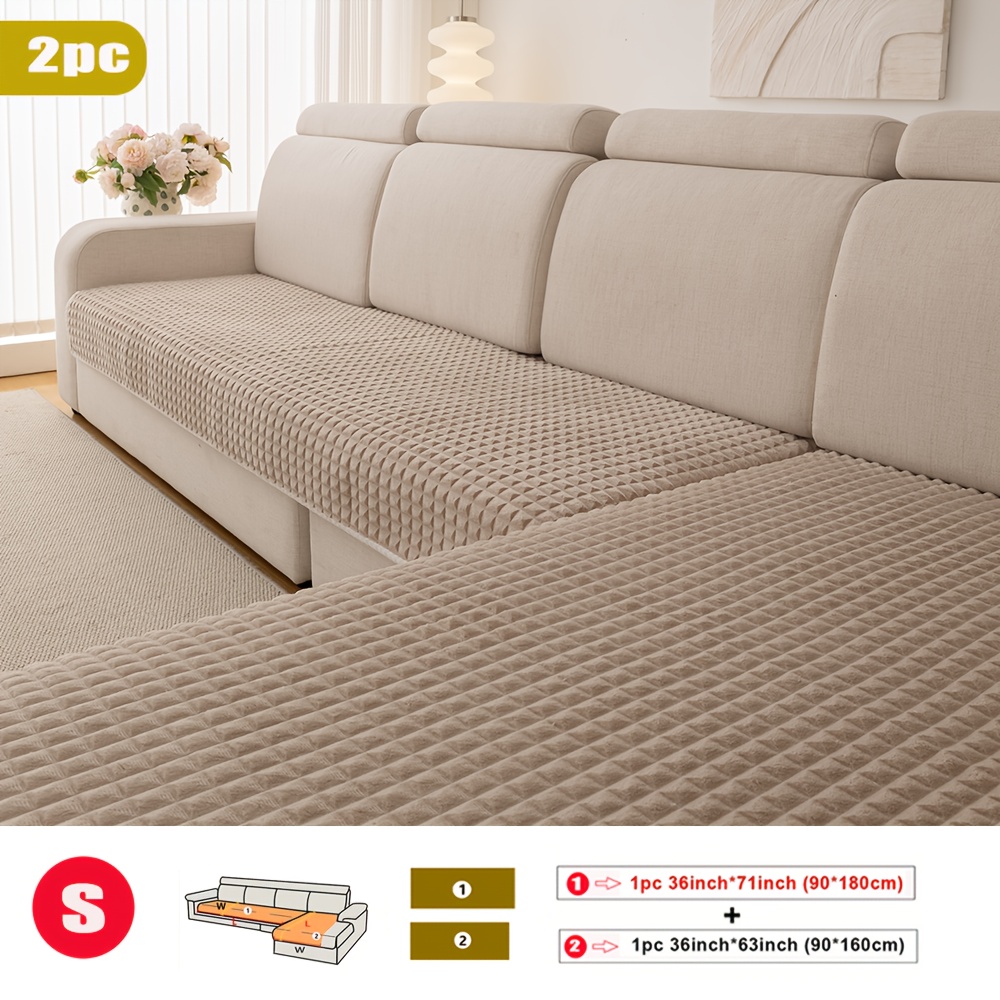 TEMU 2pcs Small Square Plush Sofa Cushion Is Versatile, Simple And Modern For , Suitable For L-shaped Sofas And Spliced Sofas. Living Room, Bedroom