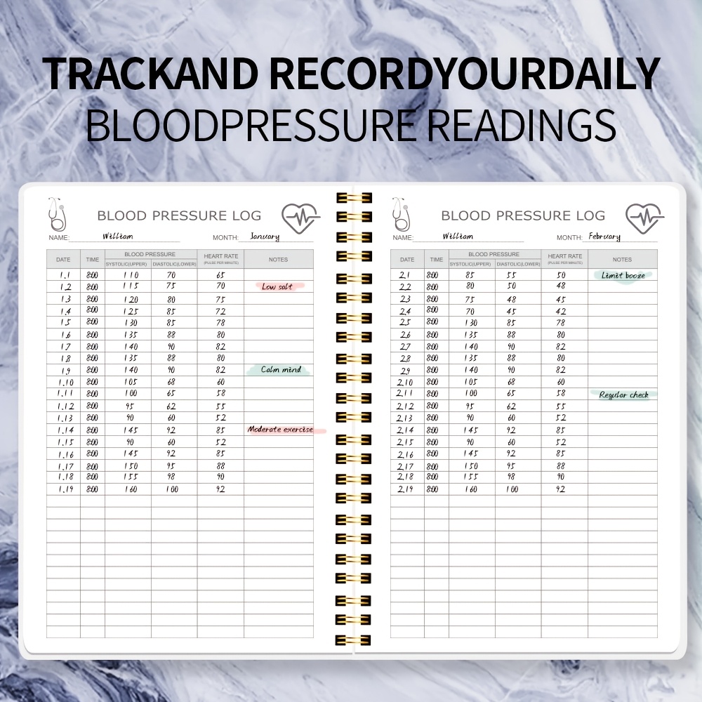 

1pc: Blood Pressure Record Book - And Track Your Home Blood Pressure, Heart Rate, And Medications. 8.15 X5.71 Inches. For Anyone Who Needs To Monitor Their Blood Pressure And