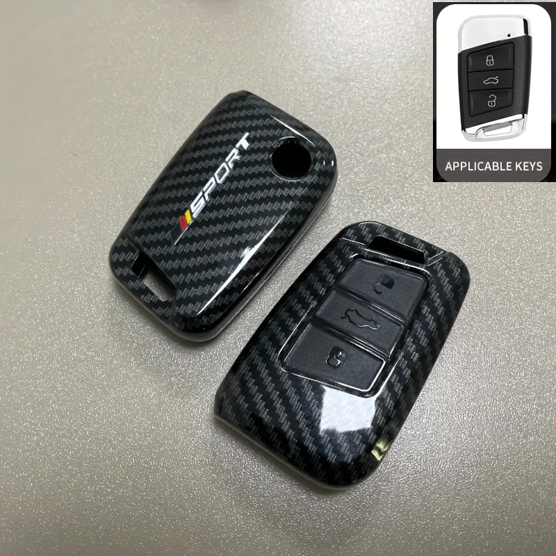Image of Fashion Carbon Fiber Pattern Car Key Case For Vw For B8 Tiguan Golf, Protective Cae Key Cover Fob For Superb A7, Abs Material