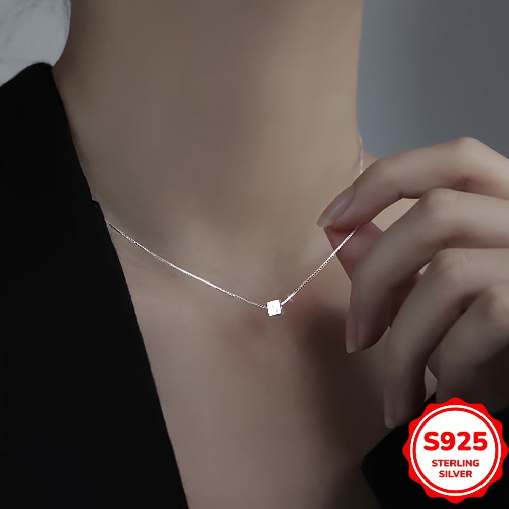 S925 Silver Geometric Collarbone Chain Necklace