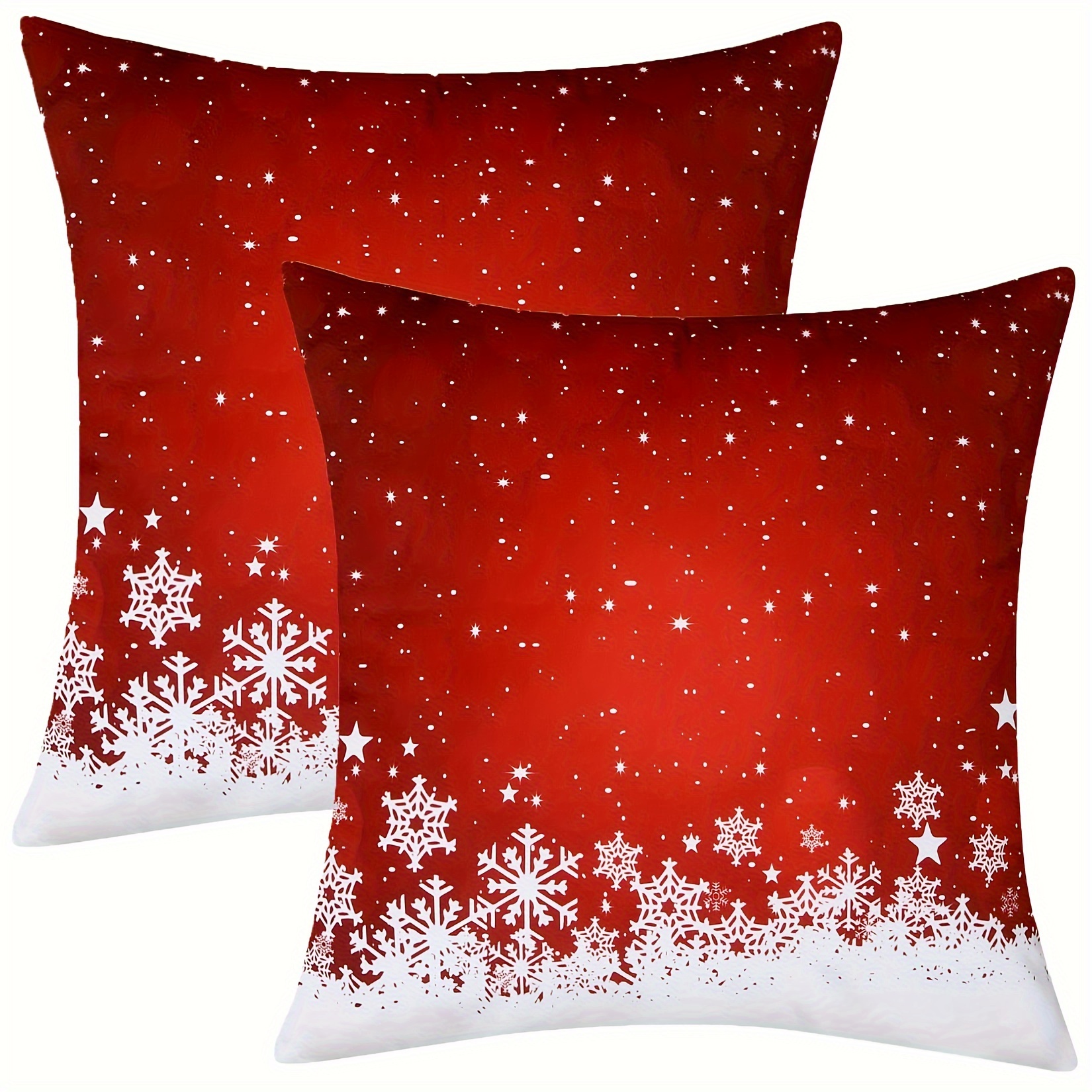 

Ensemble de 2 Housses de Coussin Festives Rouge Floral & - Peluche Courte Douce, Fermeture Éclair, Lavable en Machine - pour la Décoration de Noël à , 18x18 Pouces, Idéal pour Noël