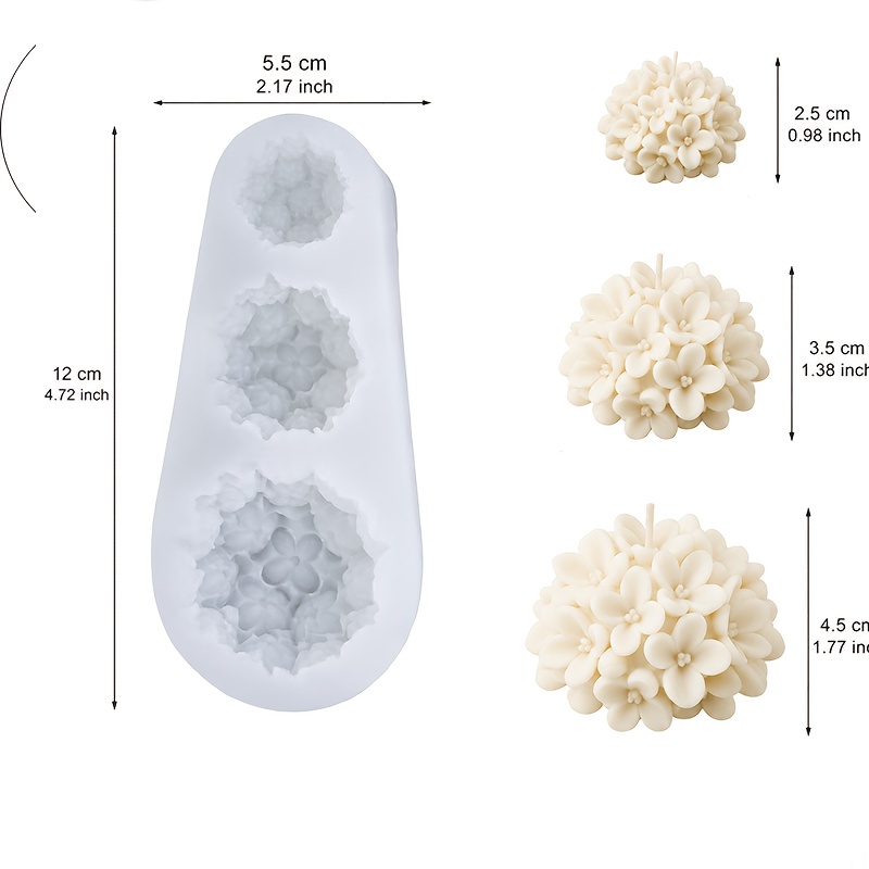 Image of Candle Mold, Advanced Three-dimensional Flower Ball Candle Silicone Mold, Exquisite Flower Scented Candle Mold, To Release, Used To Make , Gypsum Glue Resin, Home Decoration Gift Mold