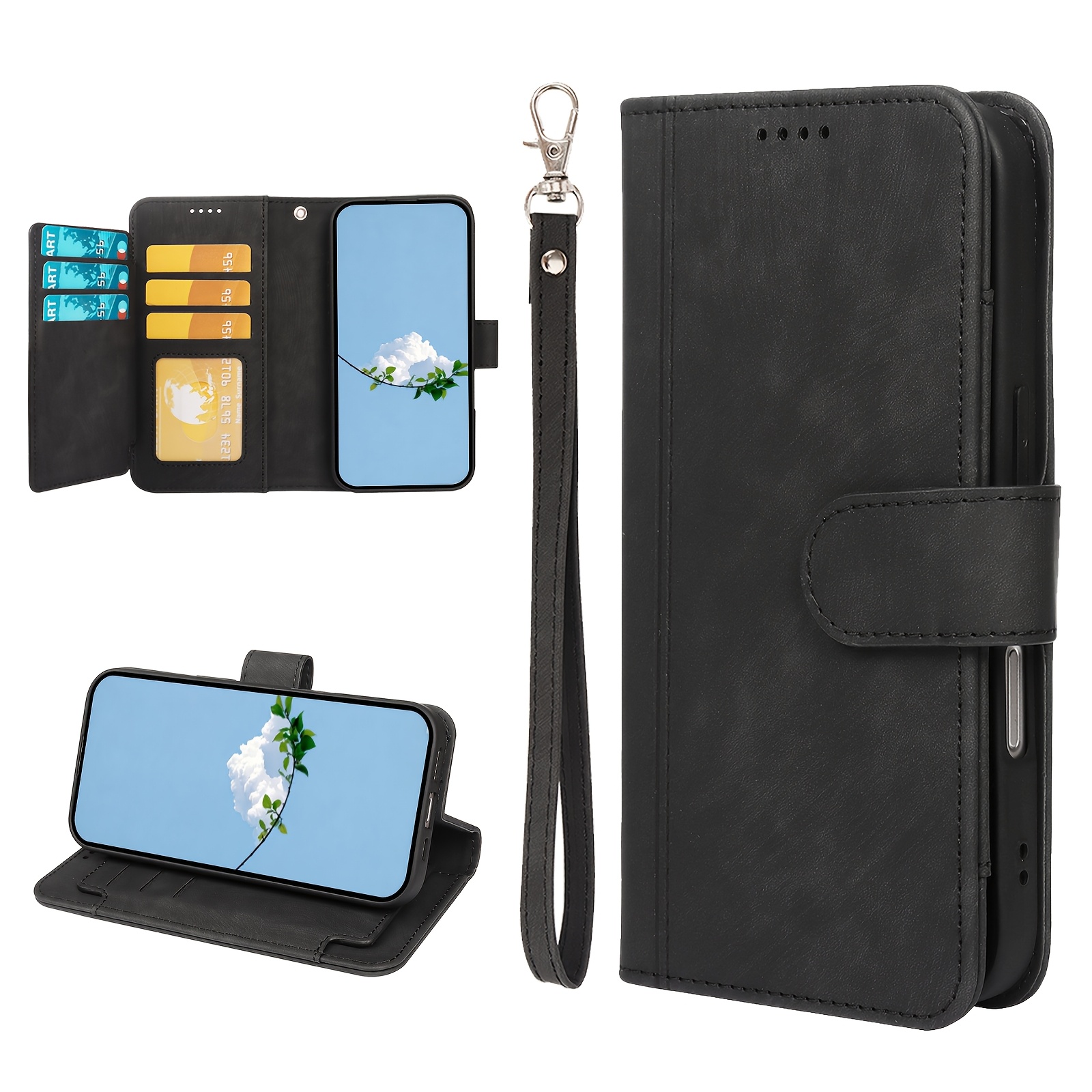 TEMU Phone Case: [suitable For Iphone Flip Case]for Iphone 7/8/se2/se3/7 Plus/8 Plus Classic Wallet Cover With Premium Solid Feature, Secure 9-slot