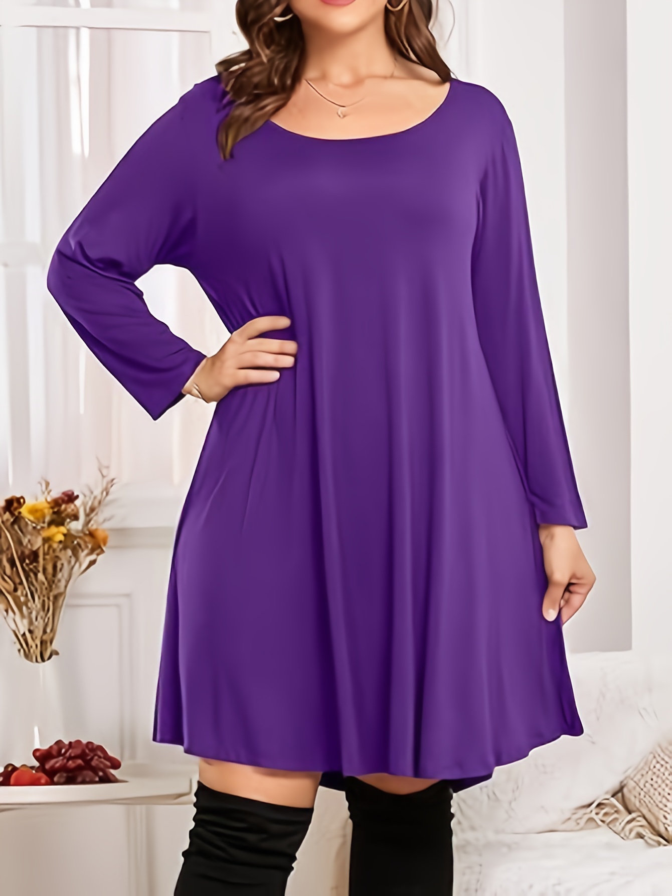 fitted lace wedding dress The Comfy Shirt Dress in Plum Purple main image 1