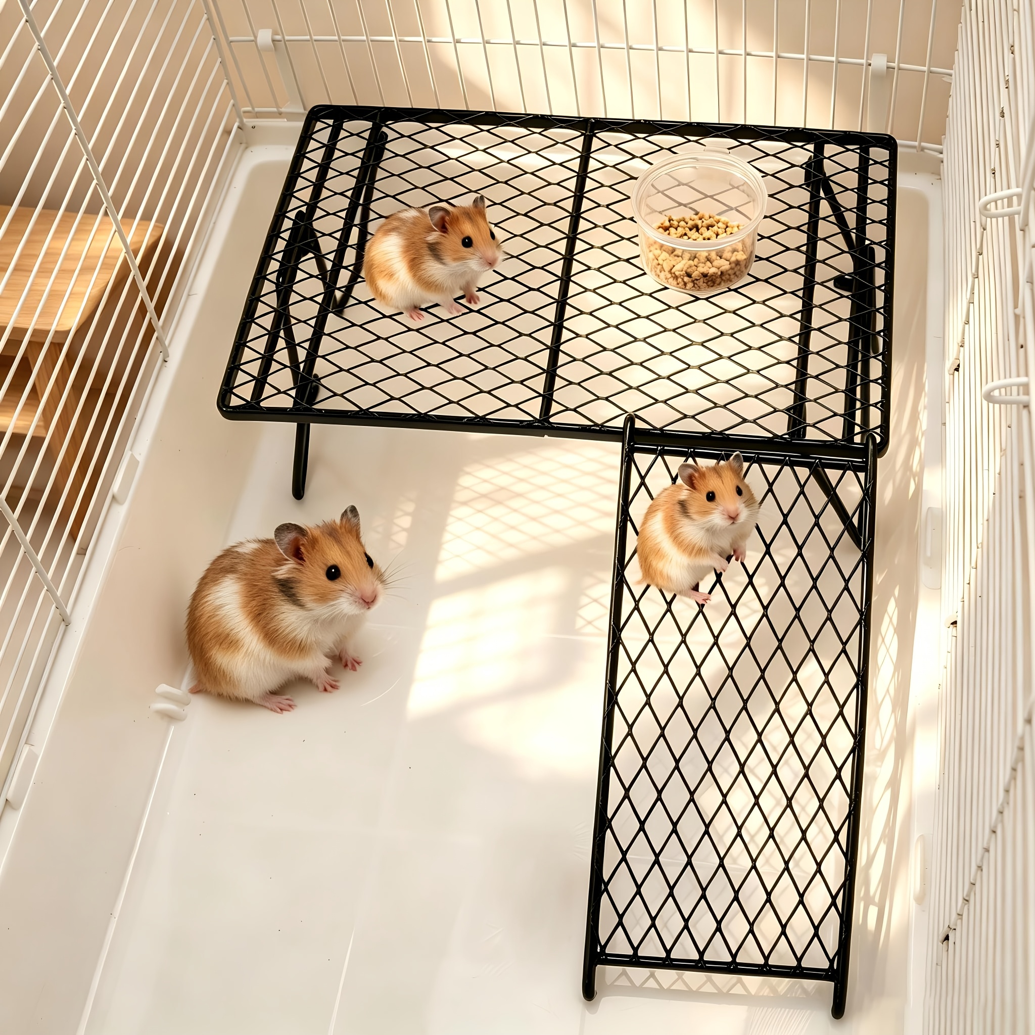 Stainless Steel Hamster Rest Platform with Ladder