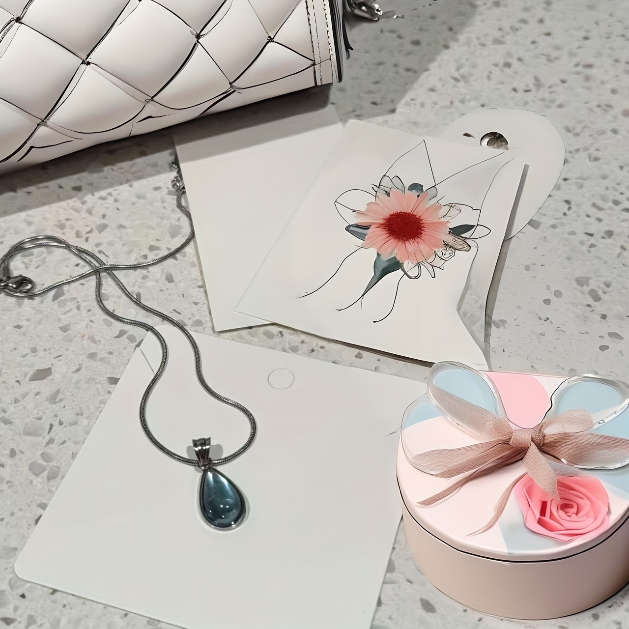 TEMU A 1pc Bohemian Style Blue Teardrop Pendant Necklace, A Sophisticated Piece Suitable For Daily Work, Parties, Vacations, And Holiday Gifts.