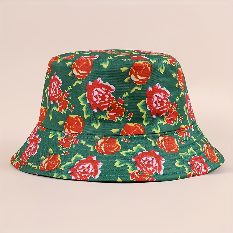 Vintage Flower Print Bucket Hat Classic Chinese Style Casual - Temu