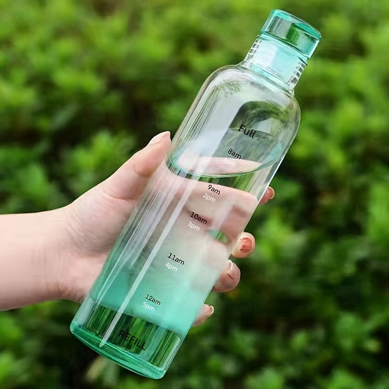 TEMU 시간 표시가 있는 BPA 프리 방수 물병, 가벼운 무게, 등산 및 야외 활동에 이상적, 16.91oz/23.67oz - 완벽한 크리스마스 선물