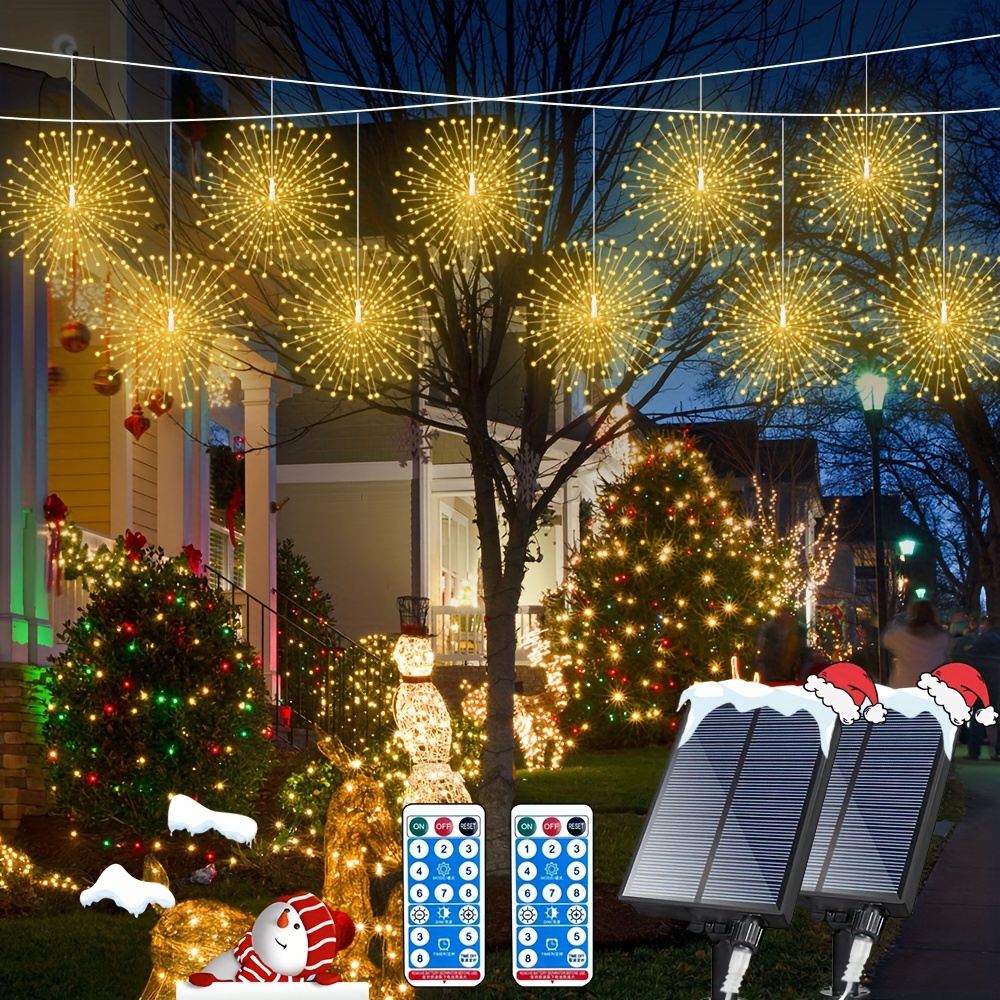 

5/10- Solar Fairy Lights - 460/920leds, Diy, 8-mode Remote Control, Ip65 Waterproof, Outdoor Decorative String Lights For , Garden, Tree, Christmas, Fairy Lights Solar String ()(warm White)