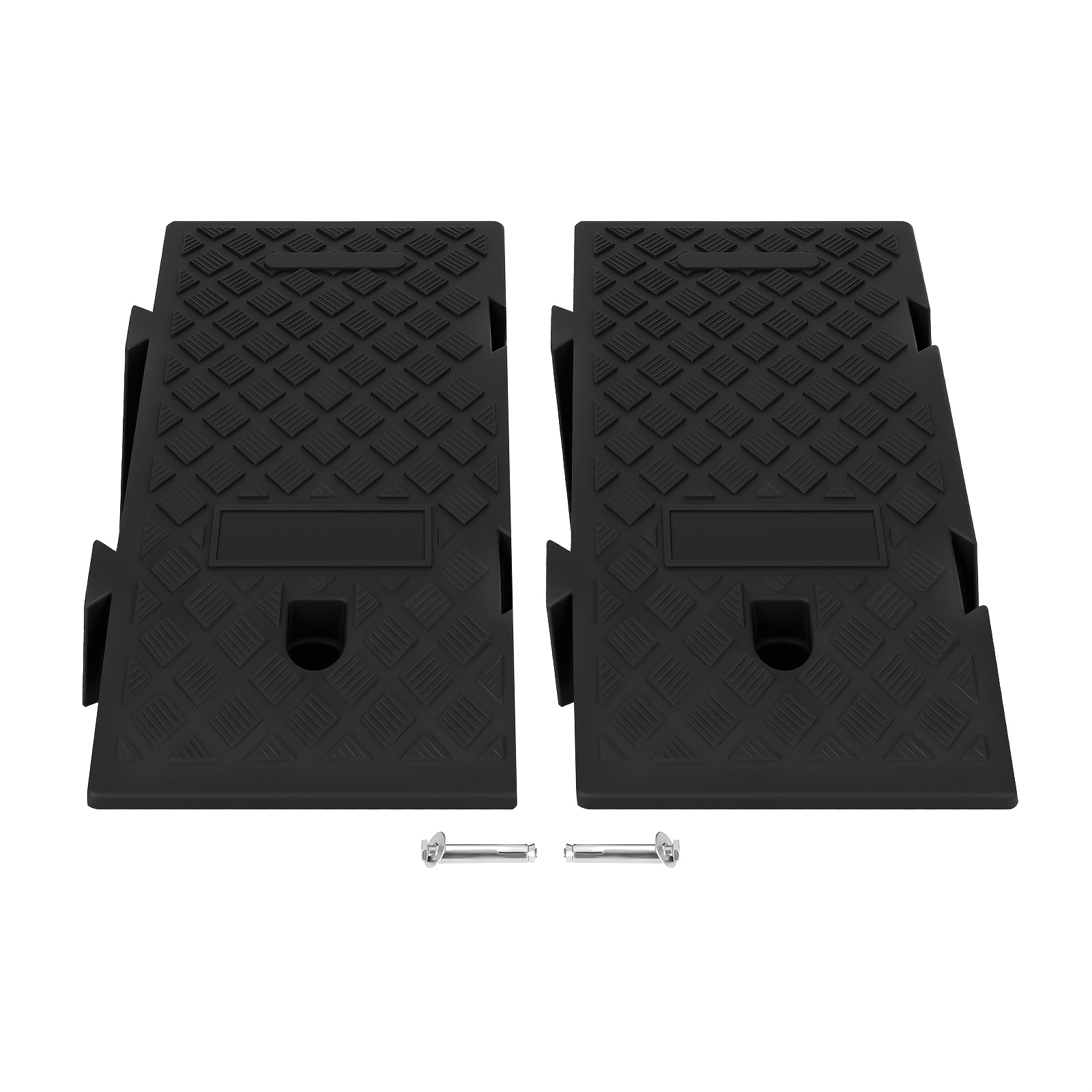 TEMU Set Of 2 Plastic Loading Ramps, Measuring 25 X 49 X 19 Cm, Suitable For Car Garages, Featuring A Non-slip Design, Ideal For Bicycles, Cars, And