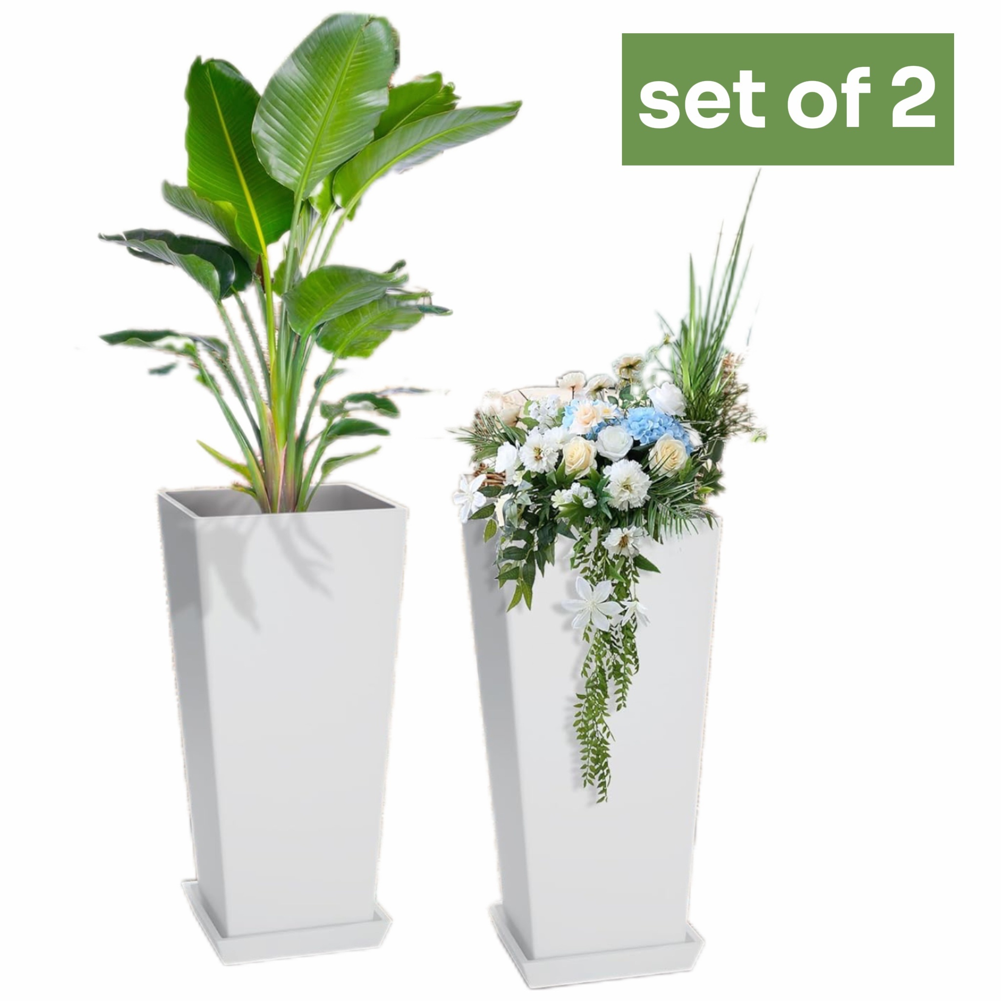 

Set Of 2 , Large For Plants, Tapered For For ,