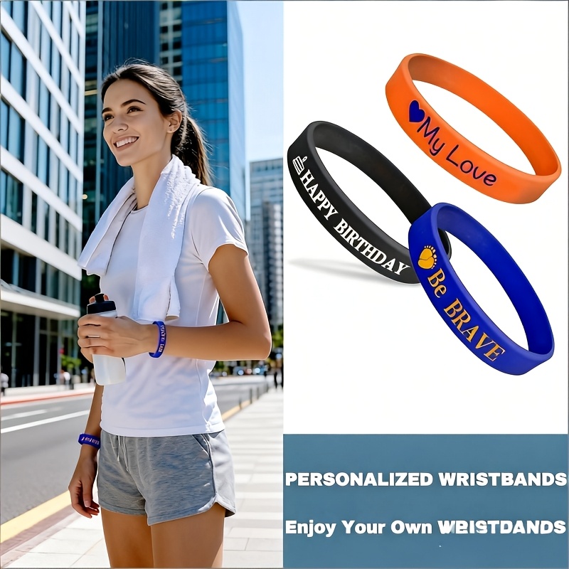 17pcs Custom Engraved Durable Silicone Wristbands for Women