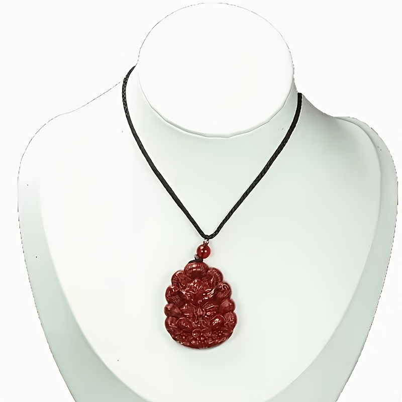 Cinnabar Pendant Necklace, Zodiac Year Couple Charm