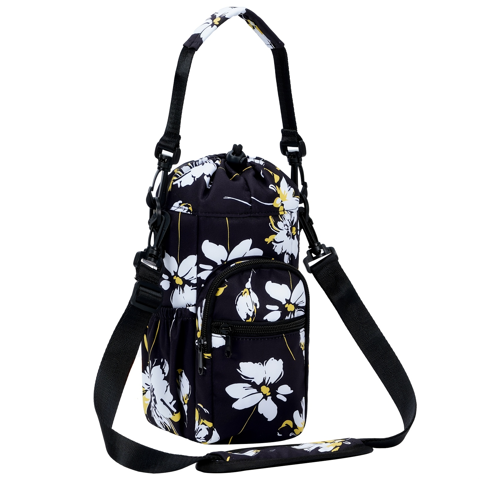 Image of 1l Large Water Bottle Carrier Crossbody Sling Bag | With Shoulder Strap, Phone Pocket & Key Hook - Portable Bottle Holder For Exercising, Walking, Hiking & Outdoor