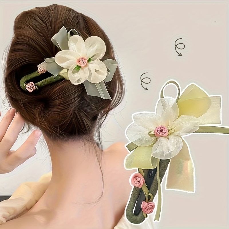 single elegant fabric flower hair clip   flat hairpin with secure hold for   hair casual special occasions color     hair accessory   hairpiece Product details 5