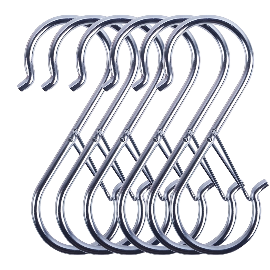 (6-pack) A Stainless Steel Hook Wind-resistant And Requires No Drilling For Installation. Suitable For Bedrooms, Ideal For Hanging Clothes
