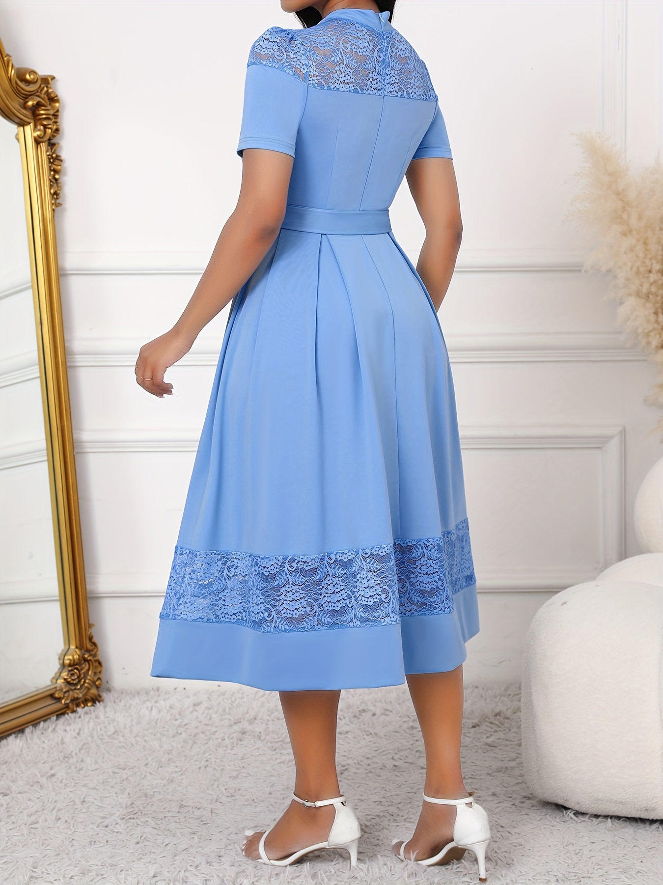 blue dress off shoulder Asymmetrical Royal Blue Off-the-Shoulder Wrap Long Dress – Modsele main image 1