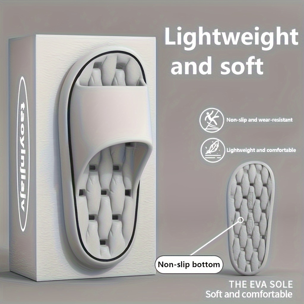 Women'S EVA Slippers, Lightweight, Soft, Non-Slip Sole, Solid Color, Quick-Drying, Comfortable, with Hand Washable for Home and Bathroom Use, All-Season Slip-On Slides