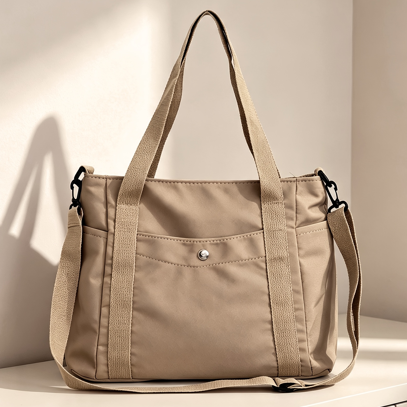TEMU Women's Multi-functional Tote Bag, Adjustable And Detachable Shoulder Strap Crossbody Bag, Casual Handbag For Daily Use, Easy And Versatile
