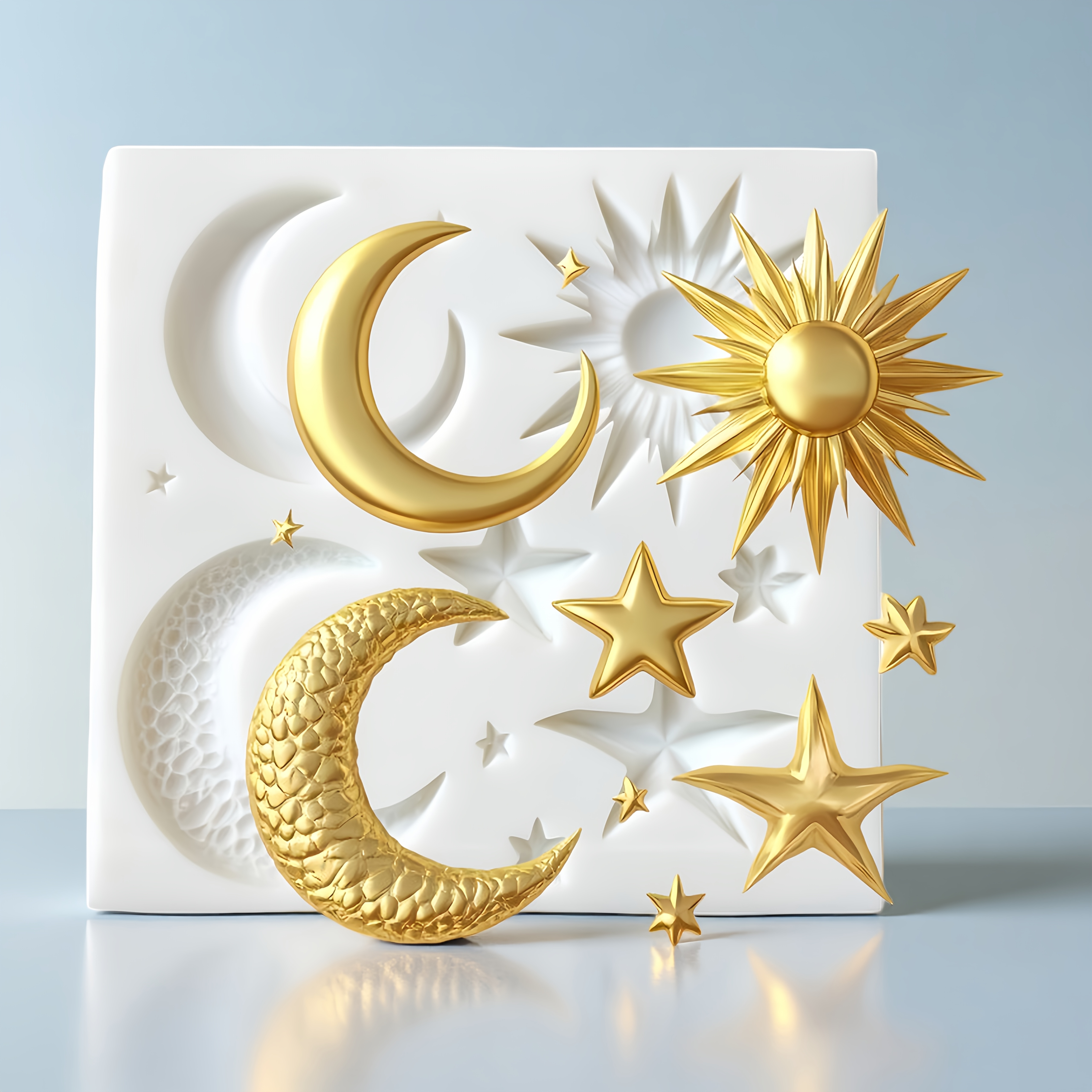1pc, Creative Cake Mold With Moon, Sun, And Stars Combination, Kitchen Baking Mold, Cake Decoration Additions, Sugar Flipping Mold