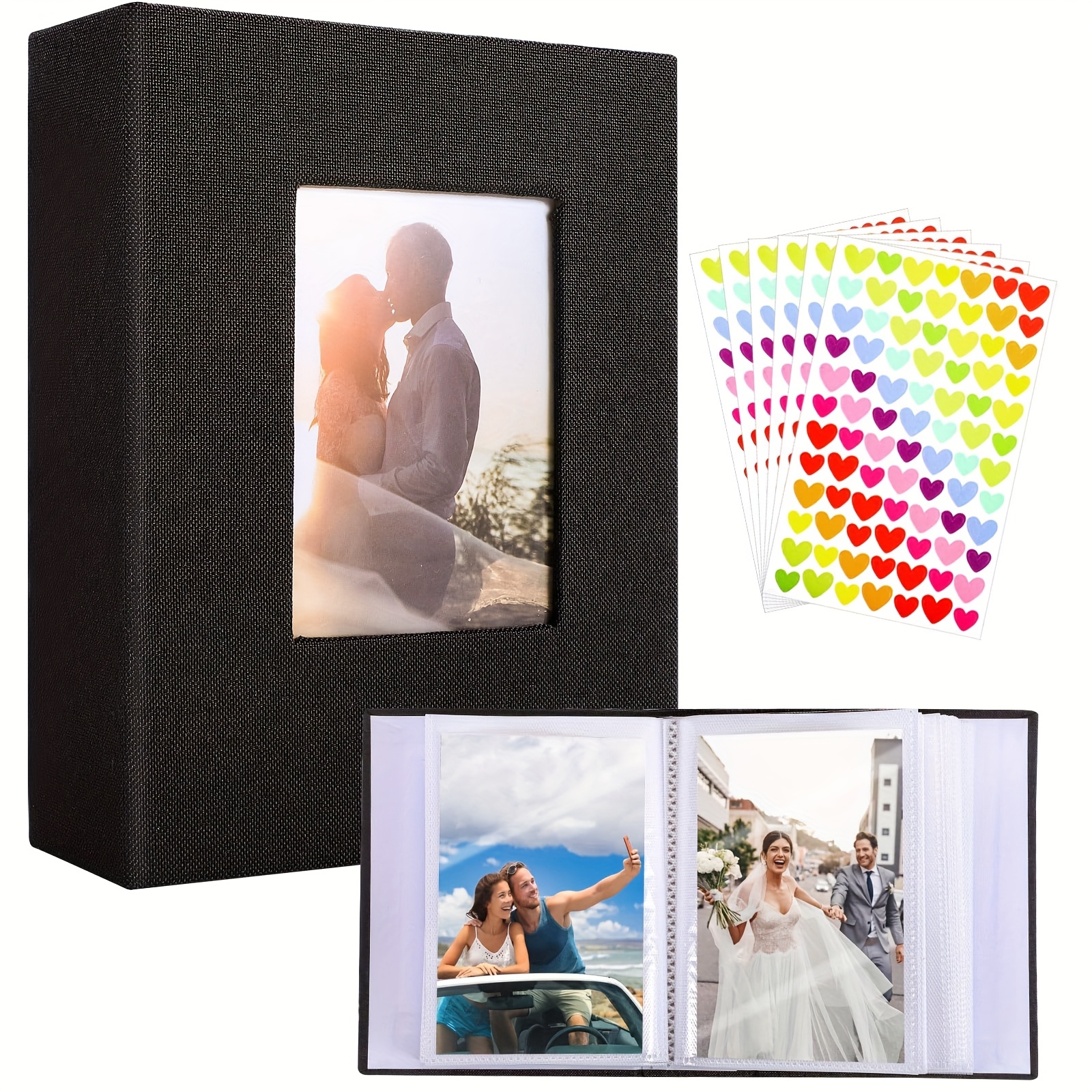 TEMU Slip-in Album 10 X 15cm, Photo Album For 100 Photos To Insert Photo Album For Family Photos (black/linen Cover)
