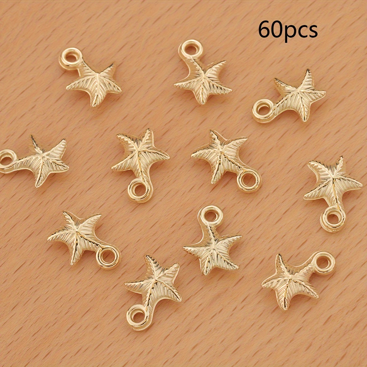 Image of 60pcs Starfish Beads Ccb Pendants Sea Charm Accessories Plastic Spacer Beads For Making Necklaces Bracelets Earrings Keychain Charms Handmade Party Crafts Versatile Use