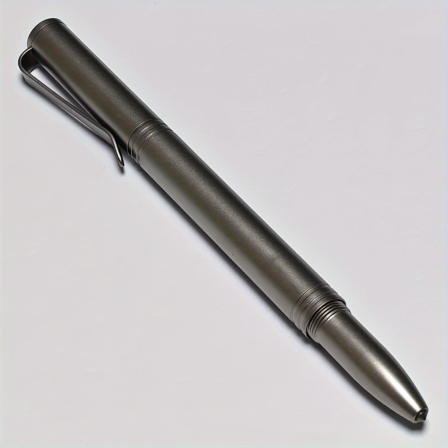 

1pc Titanium Ballpoint Pen - Edc Fine Pen With Screw-off Cap, Refillable, Round Body, Pocket Clip For Office & Outdoor Use