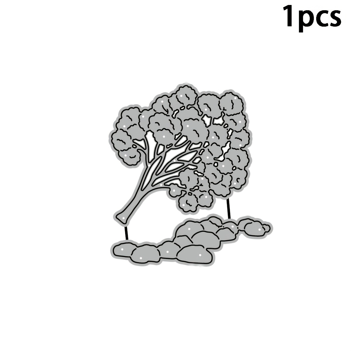 TEMU Insert pour Scrapbooking (1 pièce) - Épais, Arbres en Croissance et Pierres. Nouveau Poinçon de Découpe en Métal, Gabarit de Gaufrage, Convient