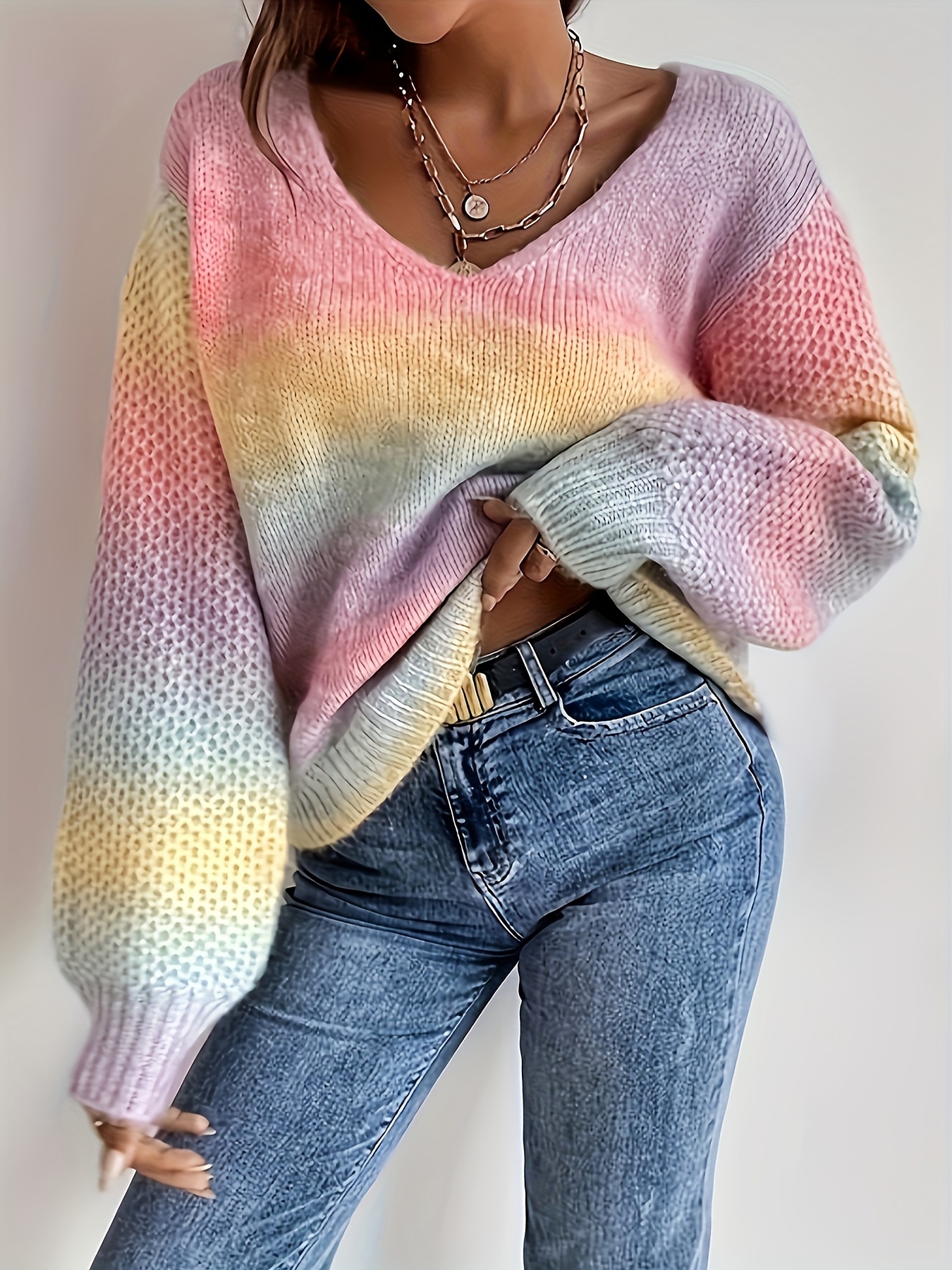 Pull Décontracté à Col en V