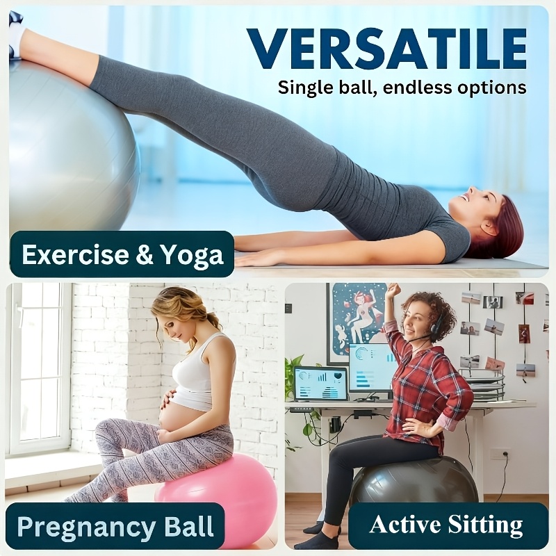 Large 45cm Diameter Pilates Fitness Ball with Air Pump - Gym-grade Balance Ball, Suitable for Fitness, Yoga, and Workouts