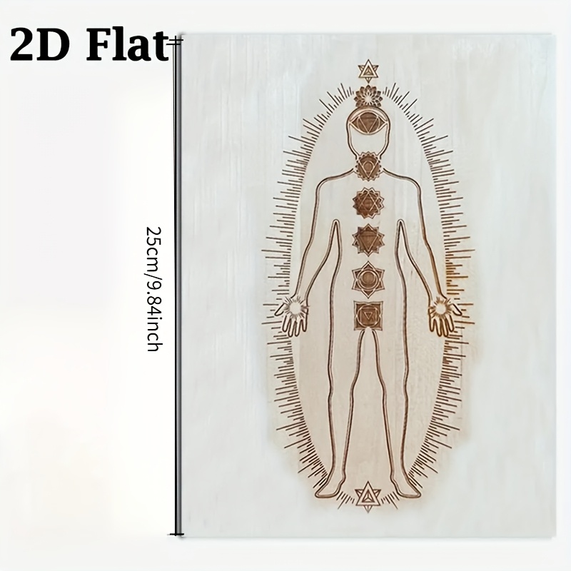 TEMU Cercle d'Énergie en Bois - Outil de Guérison à Distance avec Chakras et Grille Énergétique pour l'Équilibre , - Général et la Décoration