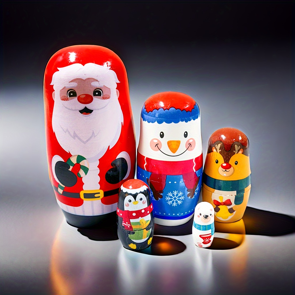 

Wooden Nesting Dolls - Christmas, , Thanksgiving & Birthday Decor | Educational Toy For | Ideal Gift For Family & Friends