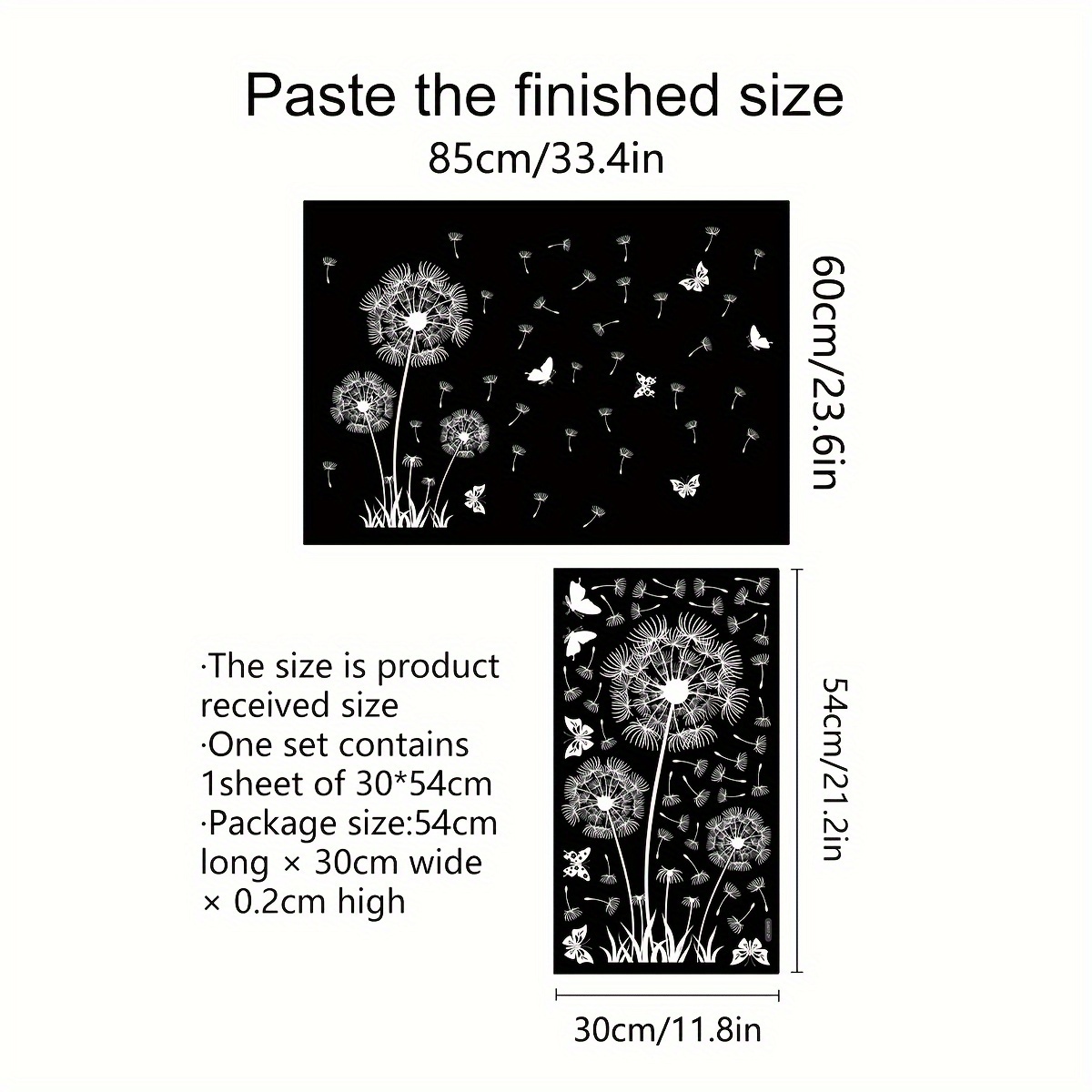 White Dandelion Wall Sticker For Window Room Decor Self-adhesive Wallpaper Ct6013-zy