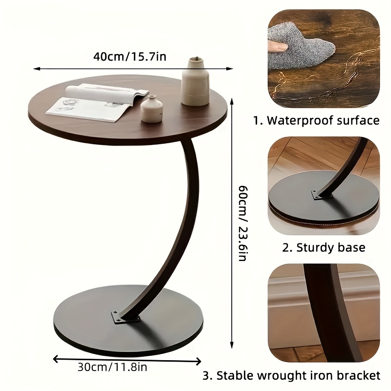 Round Side Table, Also A Mini Side Table, Serves As A Decoration For Modern Living Rooms. It Requires No Power Supply, Is Lightweight, And Features A Vintage Style. It'S Space - Saving And Suitable For Living Rooms, Kitchens, And Bedrooms.