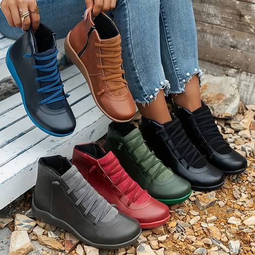 womens fashionable multicolor ankle boots with side zipper detail comfortable synthetic leather upper durable fabric lining stylish high top sneakers for casual wear ladies sneakers