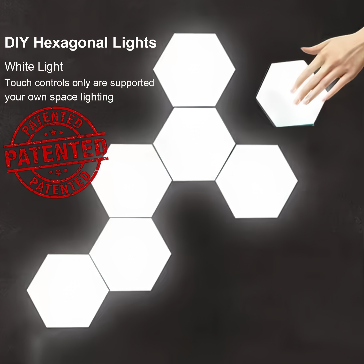 

6pcs Led Honeycomb Quantum Hexagon Wall Lamps, Sensor Decoration Wall Lights, Diy Splicing Home Bedroom Night Lights, Living Room, Bedrooms, Restaurant, Diy Lovers.