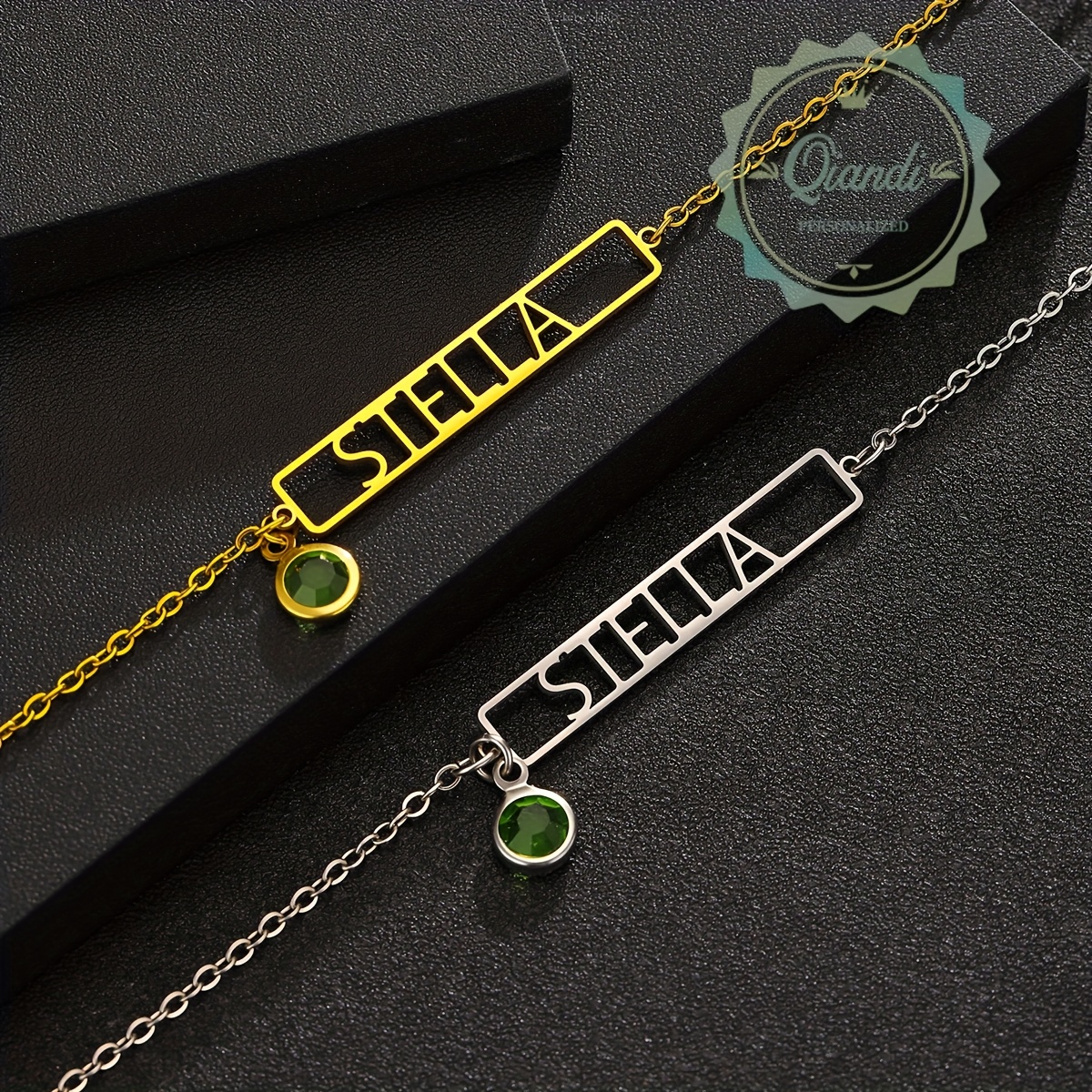 Personalised Horizontal Bar Name Bracelet, Christmas Gift