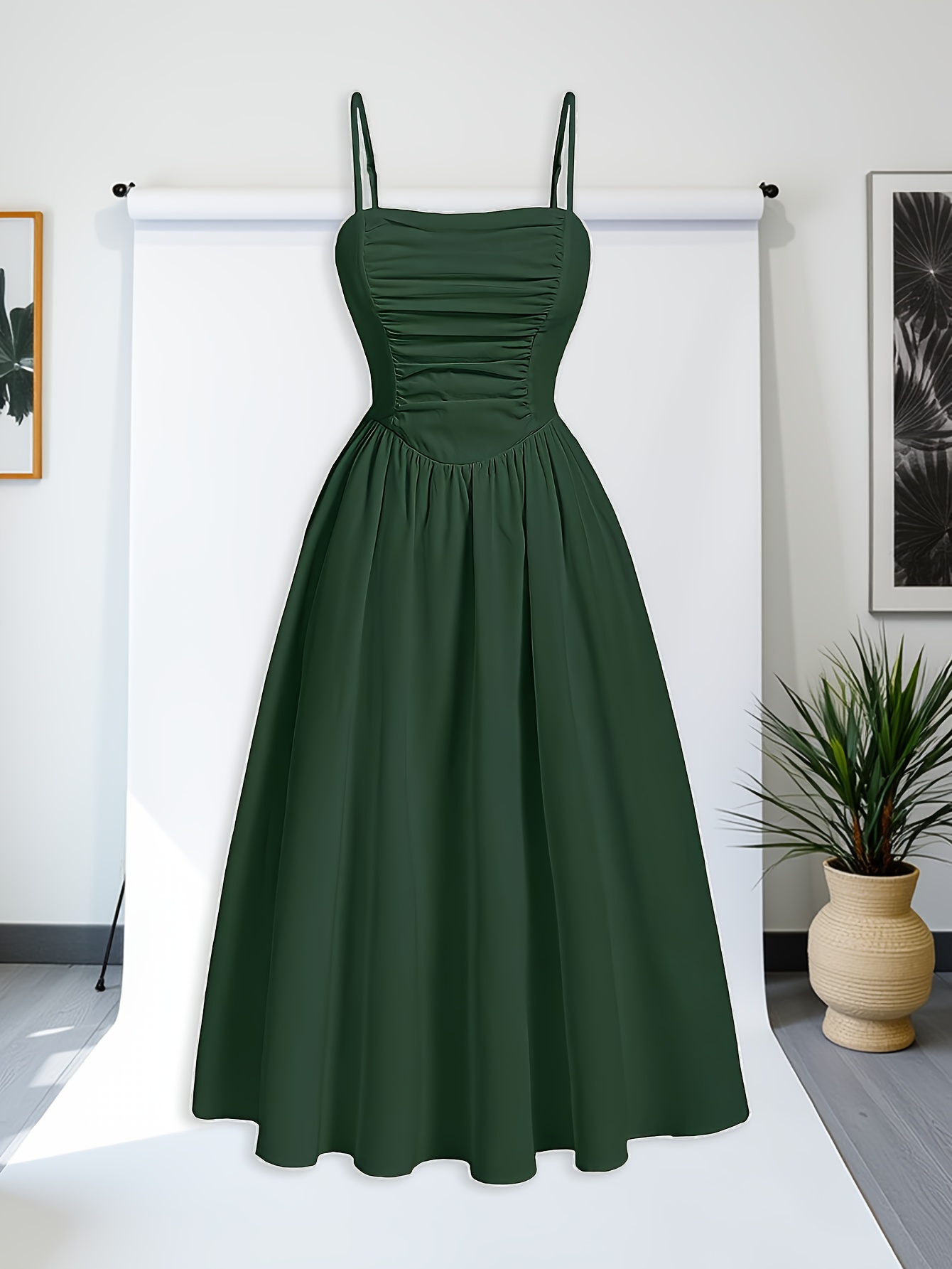 green elegant backless suspender dress temu - Temu Mexico