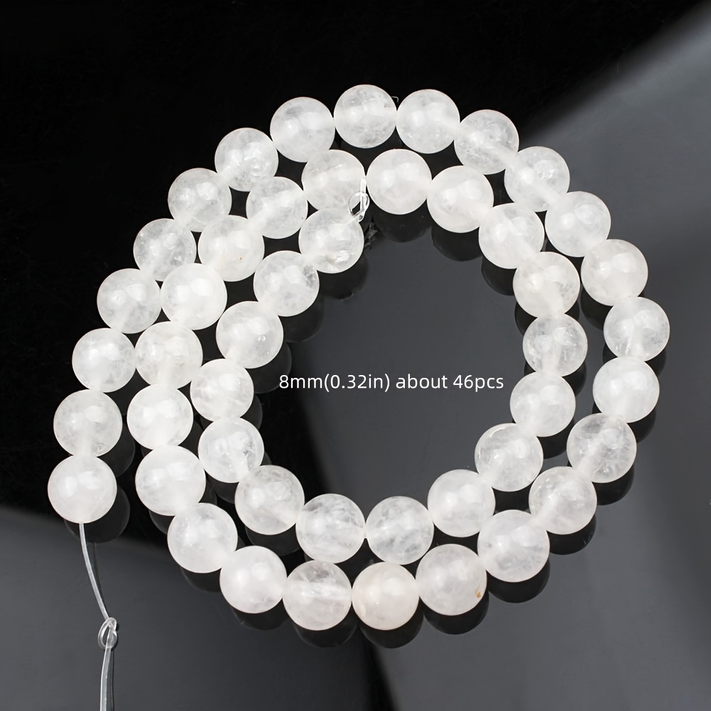 46/61/91pcs Of Chalcedony Round Beads, Perfect For Fashionable Jewelry. High-quality Loose Beads Are Ideal For Stunning Bracelets And Necklaces, Making Them Great Gifts For Women