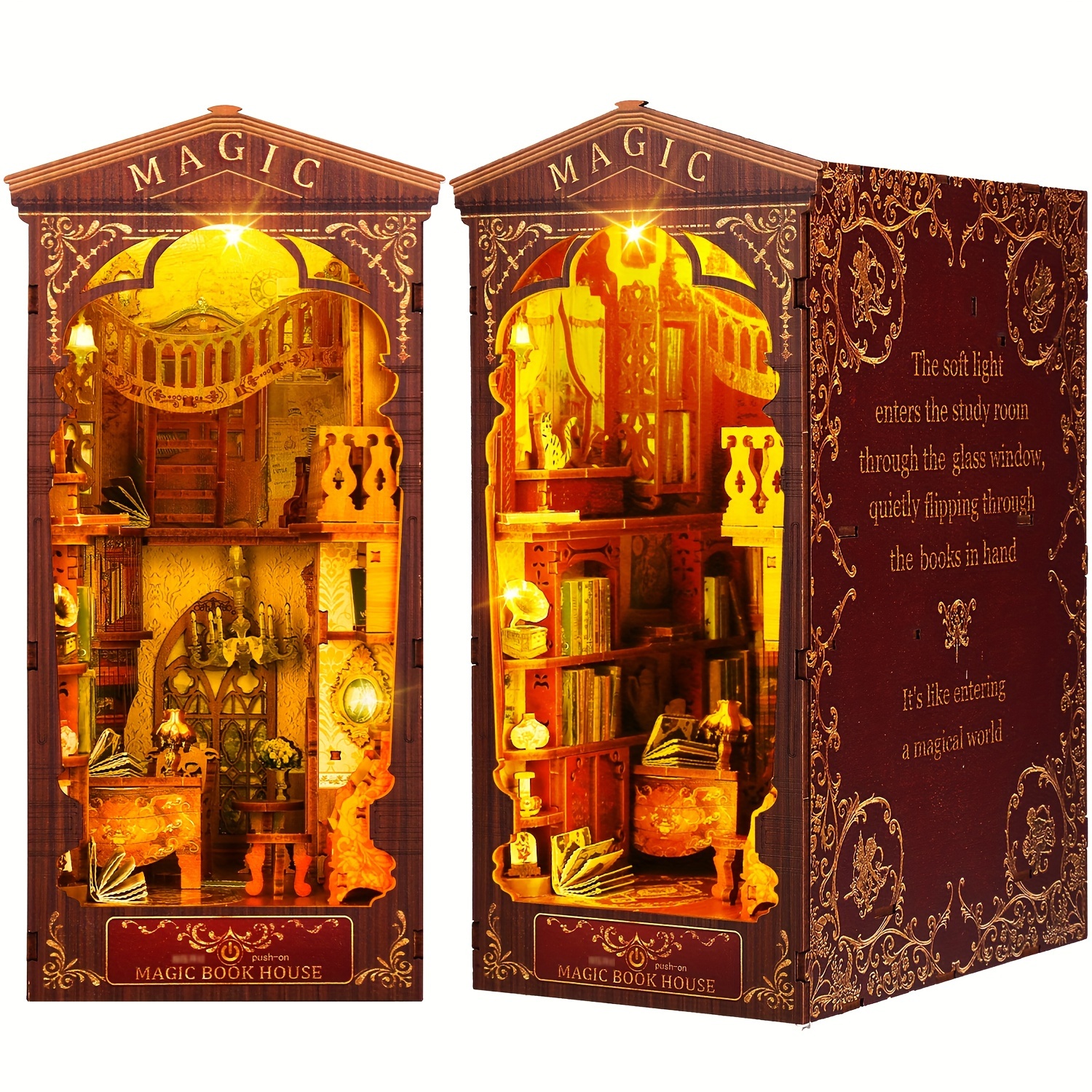  Wooden Diagon Alley Book Nook Kit Bookend Stand