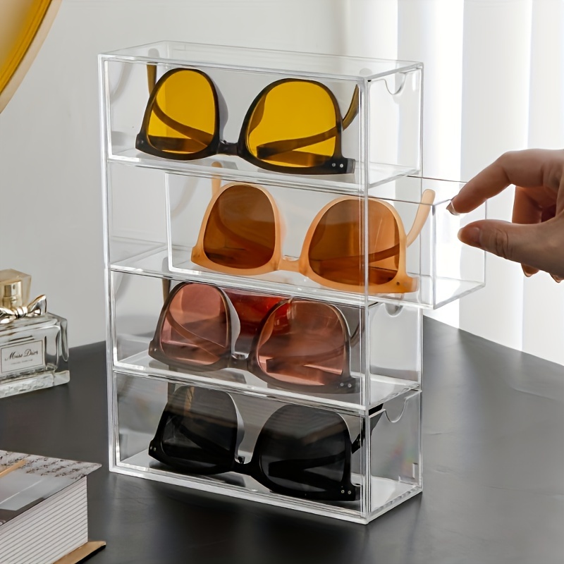 layer clear acrylic glasses organizer eyewear display case Temu