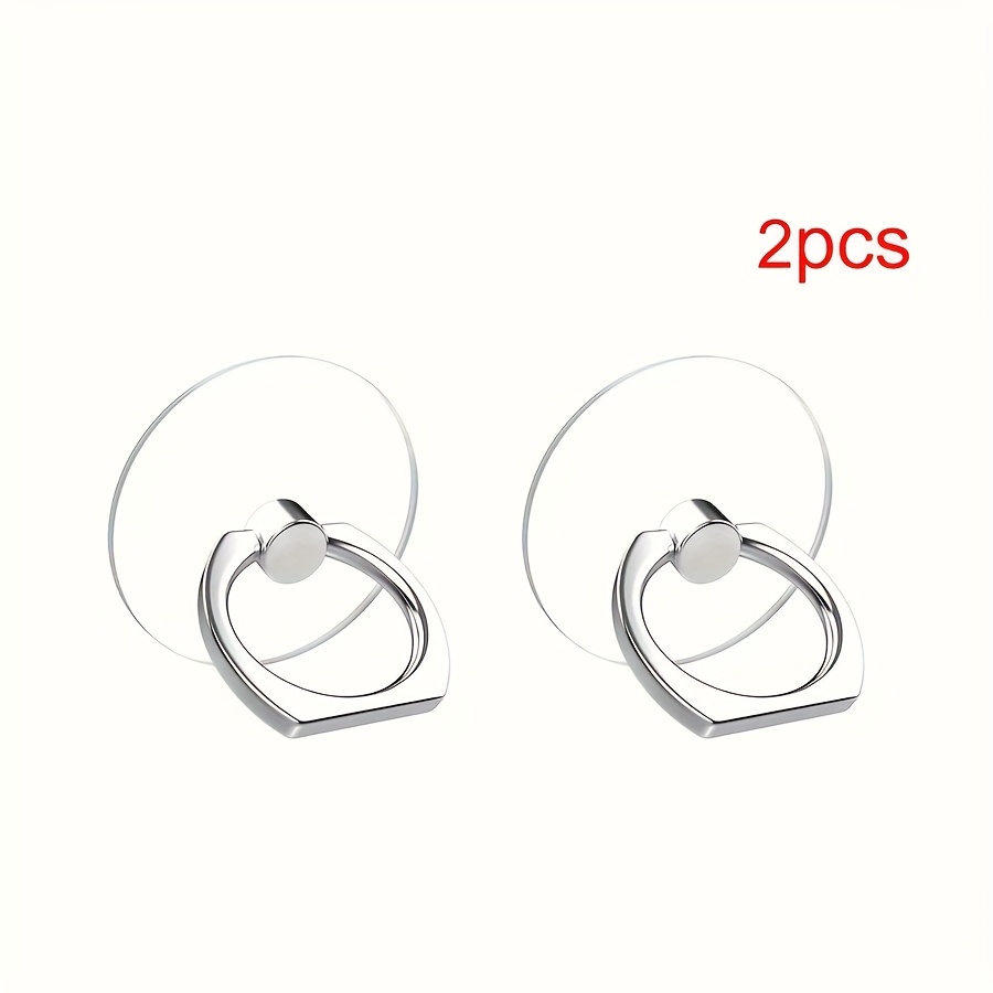 TEMU Support de doigt pour smartphone en acrylique (Rond), anneau de support transparent rotatif à 360°, matériau PC - Support adhésif - Support