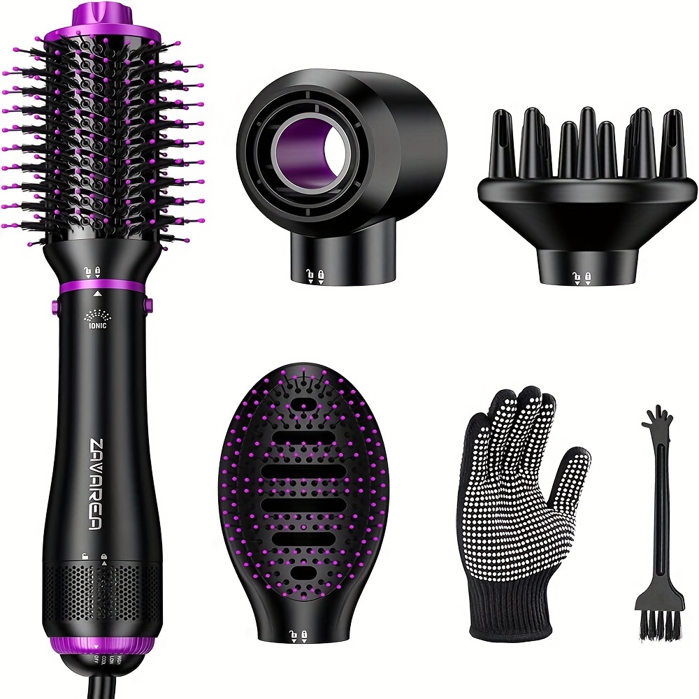 

Hair Dryer Brush, 4-in-1 Hot Air Brush Blow Dryer - Straighten, , Volumize & Dry - Negative Ion Blow Dryer Brush Hairbrush Hair Styler