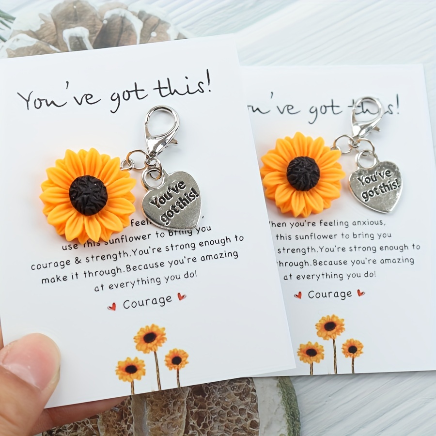 

1/2pcs Resin Sunflower "" Keychain, Cartoon Plant Themed, Flower & , Closure, Encouragement Gift For Women, Birthday, Graduation, Day, Wedding, Christmas, Valentine's Day