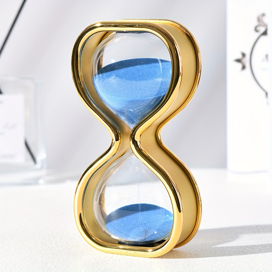 Modern Golden Hourglass Timer with Colorful Sand