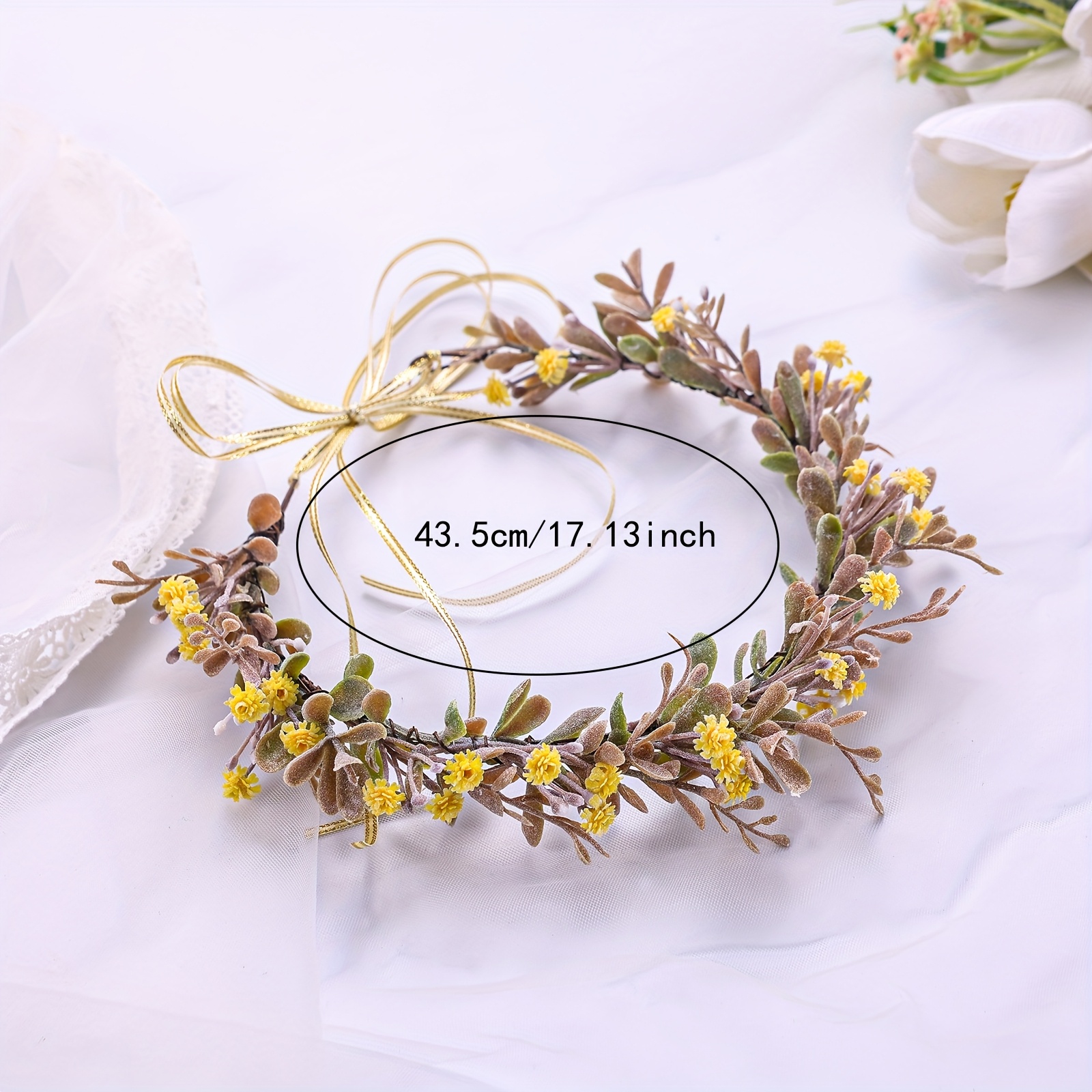 Yellow Gypsophila Artificial Flower Bride Headband