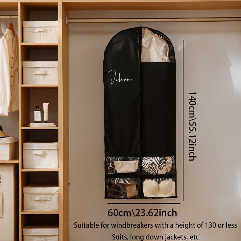 TEMU A Customized Multifunctional Multi-pocket Garment Dust Cover And Storage Bag For Clothes, Suits, And Shoes, Personalized With A Name, Suitable