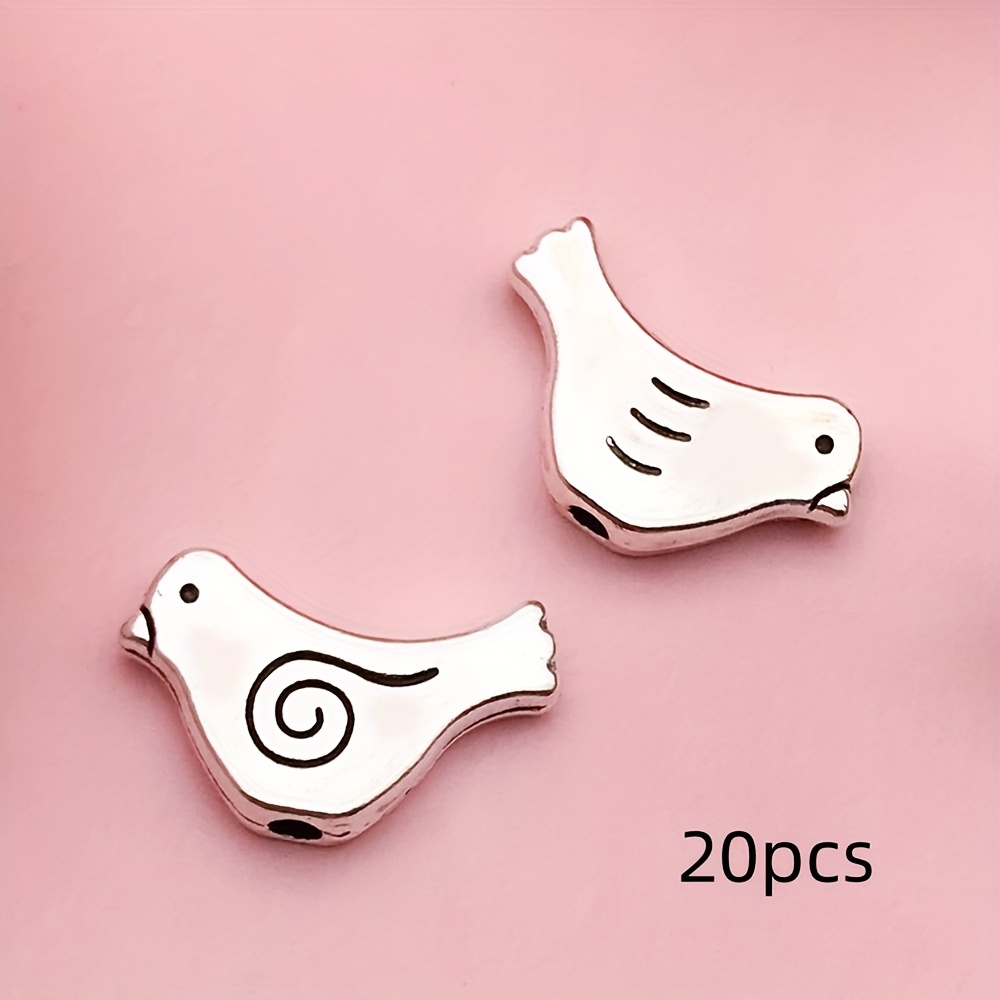 TEMU 20pcs Breloques Oiseaux 9X15Mm, Pendentifs Animaux en Alliage pour Bracelet Collier Boucles d'Oreilles Fabrication de Bijoux